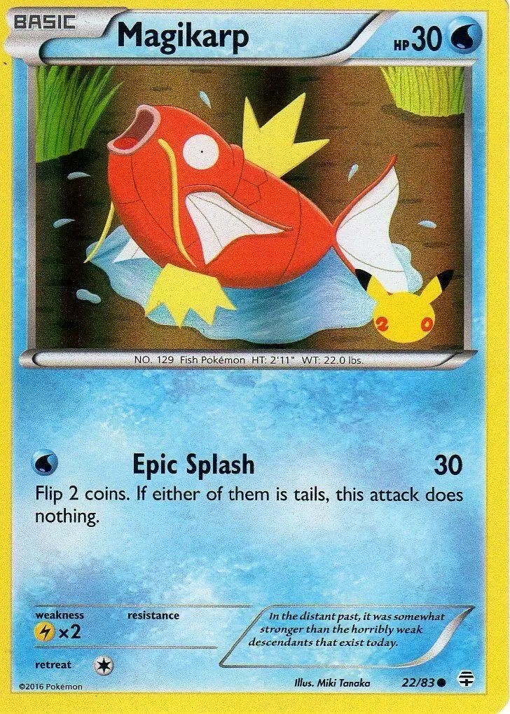 Magikarp (22/83) (20th Anniversary Stamp) [XY: Generations] | Jomio and Rueliete's Cards and Comics