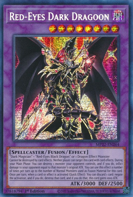 Red-Eyes Dark Dragoon [MP22-EN264] Prismatic Secret Rare | Jomio and Rueliete's Cards and Comics