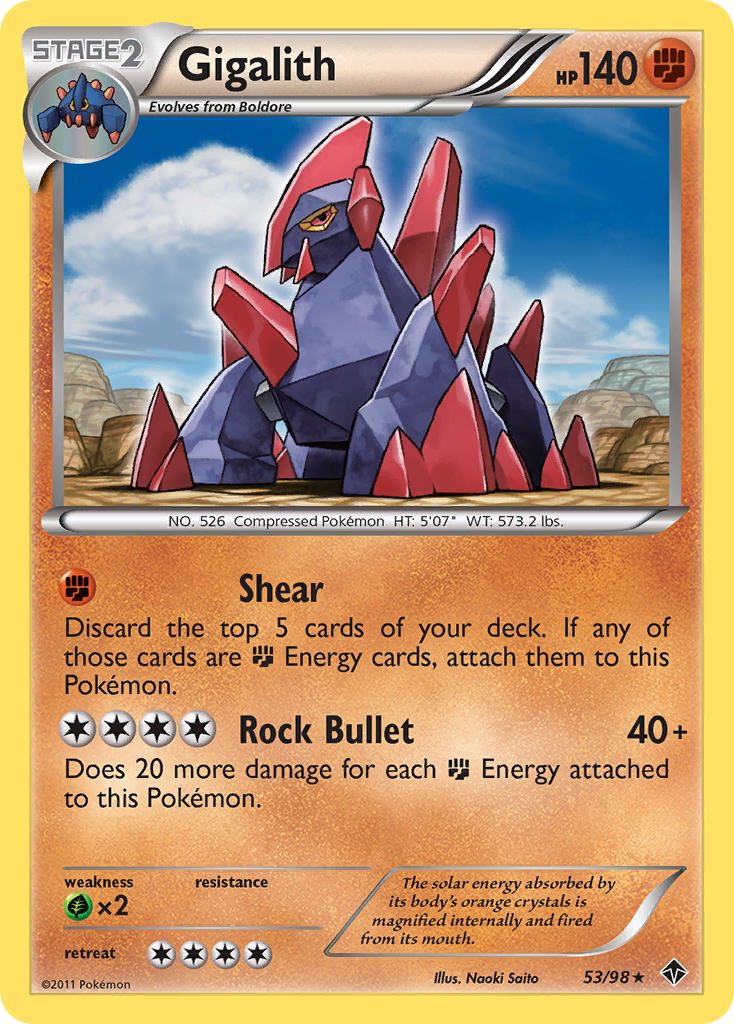 Gigalith (53/98) [Black & White: Emerging Powers] | Jomio and Rueliete's Cards and Comics