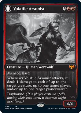 Volatile Arsonist // Dire-Strain Anarchist [Innistrad: Double Feature] | Jomio and Rueliete's Cards and Comics