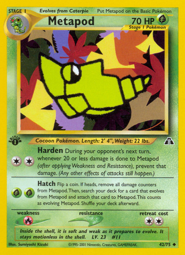 Metapod (42/75) [Neo Discovery 1st Edition] | Jomio and Rueliete's Cards and Comics