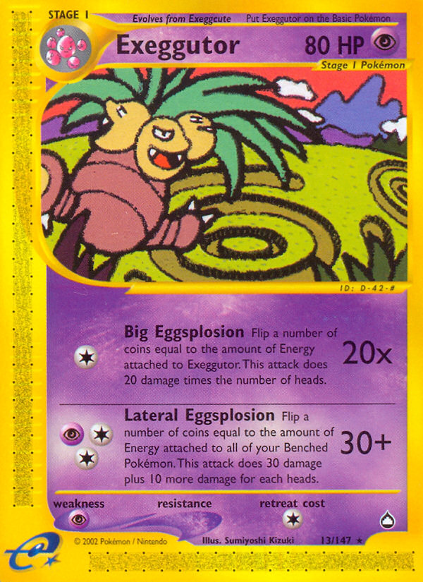 Exeggutor (13/147) [Aquapolis] | Jomio and Rueliete's Cards and Comics