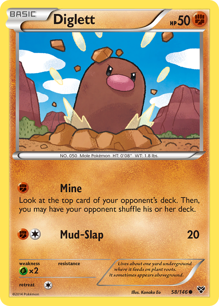 Diglett (58/146) [XY: Base Set] | Jomio and Rueliete's Cards and Comics