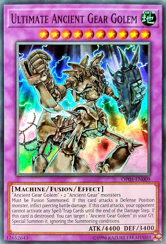 Ultimate Ancient Gear Golem [OP05-EN009] Super Rare | Jomio and Rueliete's Cards and Comics