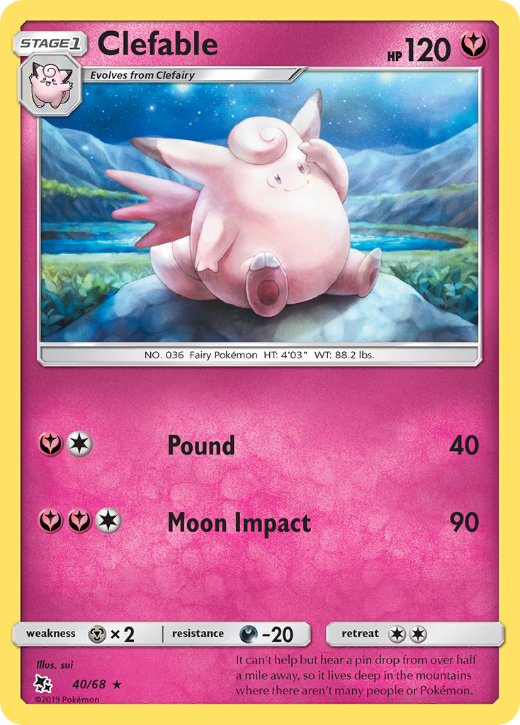 Clefable (40/68) [Sun & Moon: Hidden Fates] | Jomio and Rueliete's Cards and Comics