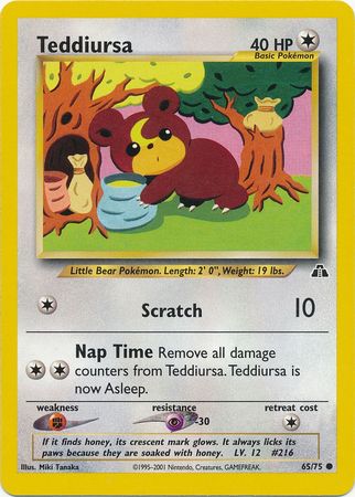 Teddiursa (65/75) [Neo Discovery Unlimited] | Jomio and Rueliete's Cards and Comics