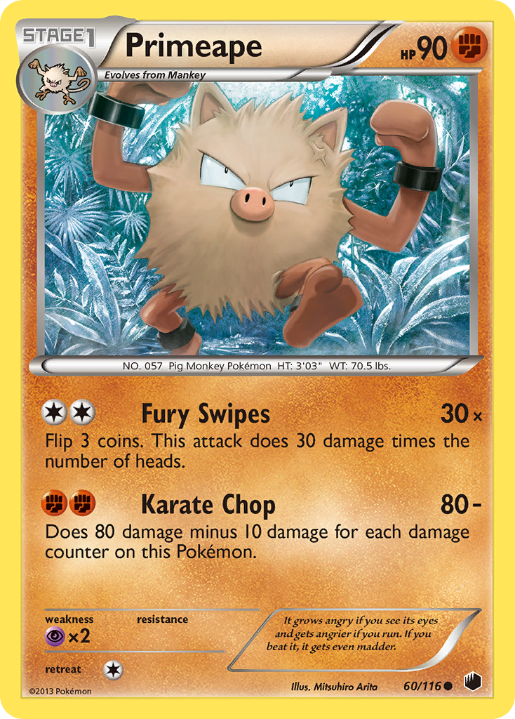Primeape (60/116) [Black & White: Plasma Freeze] | Jomio and Rueliete's Cards and Comics
