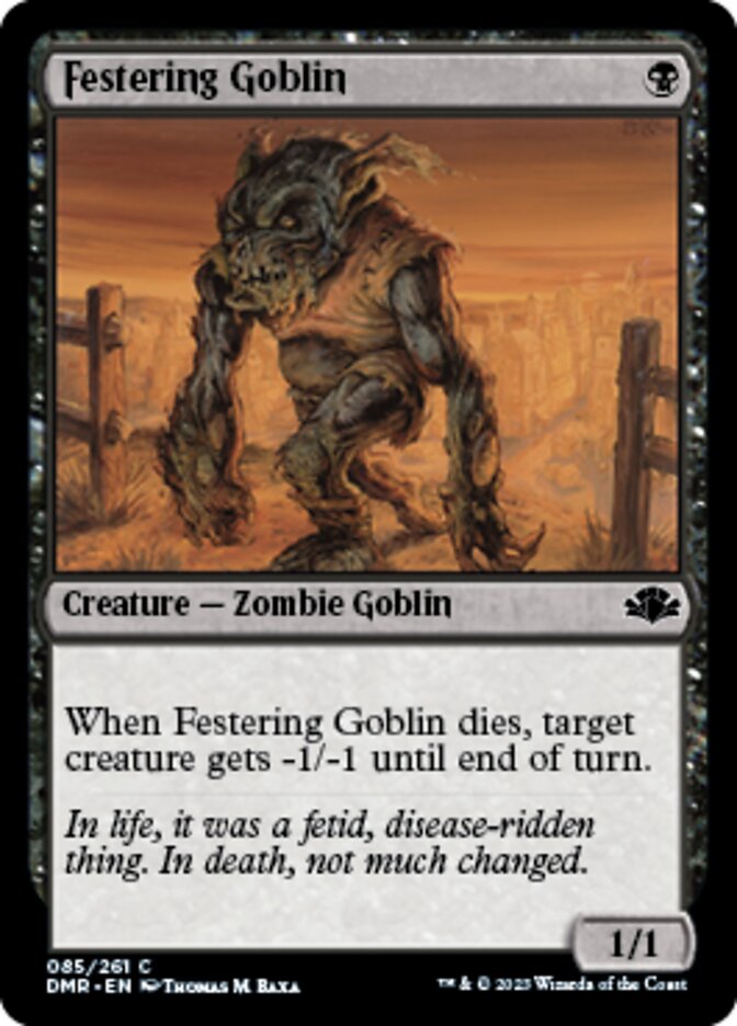 Festering Goblin [Dominaria Remastered] | Jomio and Rueliete's Cards and Comics