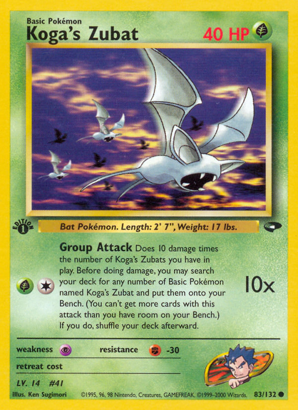 Koga's Zubat (83/132) [Gym Challenge 1st Edition] | Jomio and Rueliete's Cards and Comics