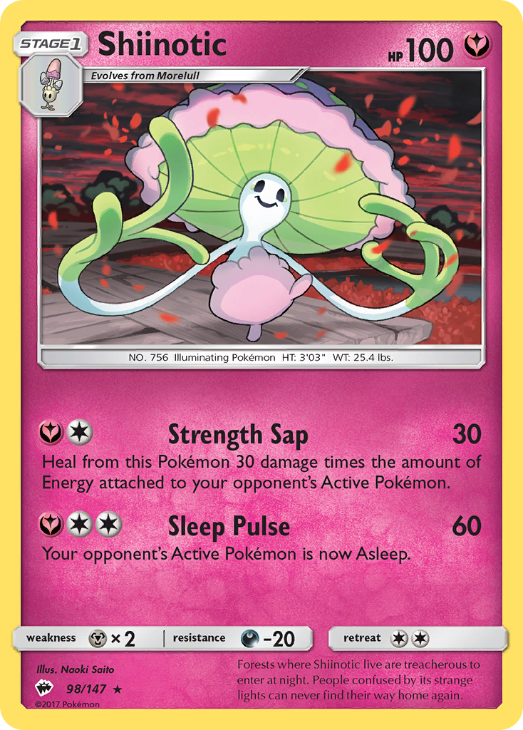 Shiinotic (98/147) [Sun & Moon: Burning Shadows] | Jomio and Rueliete's Cards and Comics