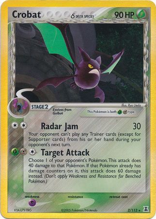 Crobat (2/113) (Delta Species) (Stamped) [EX: Delta Species] | Jomio and Rueliete's Cards and Comics