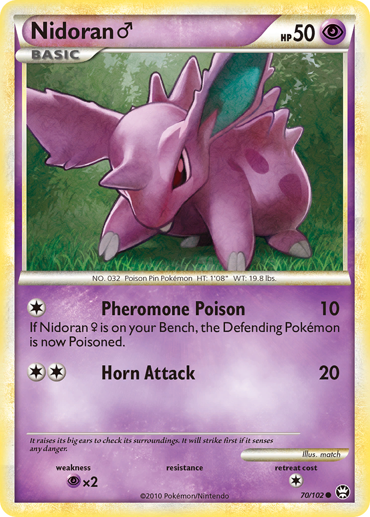 Nidoran (70/102) (Male) [HeartGold & SoulSilver: Triumphant] | Jomio and Rueliete's Cards and Comics