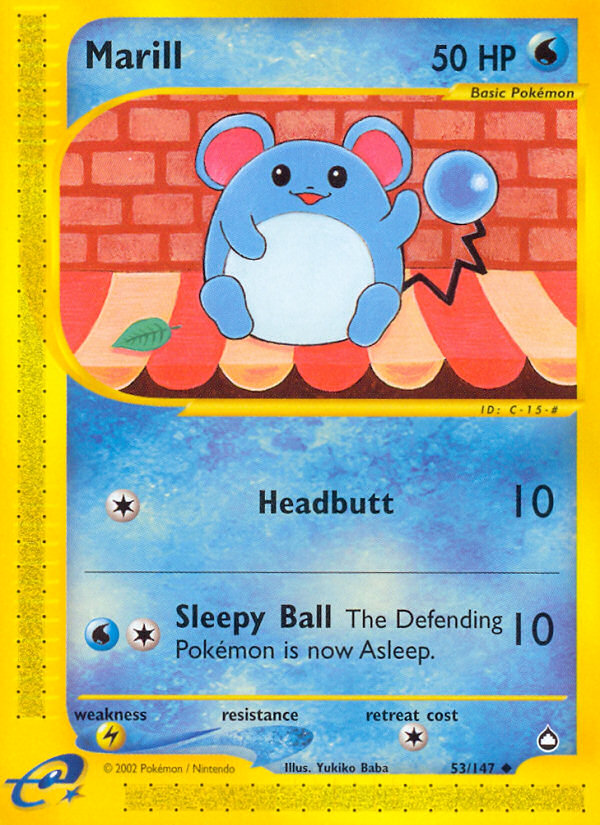 Marill (53/147) [Aquapolis] | Jomio and Rueliete's Cards and Comics