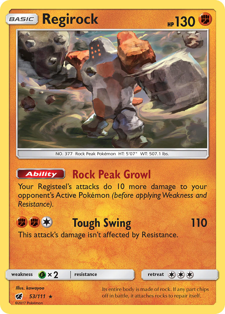 Regirock (53/111) [Sun & Moon: Crimson Invasion] | Jomio and Rueliete's Cards and Comics