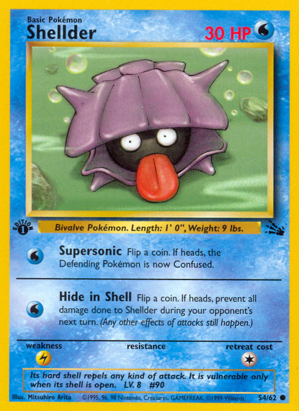 Shellder (54/62) [Fossil 1st Edition] | Jomio and Rueliete's Cards and Comics