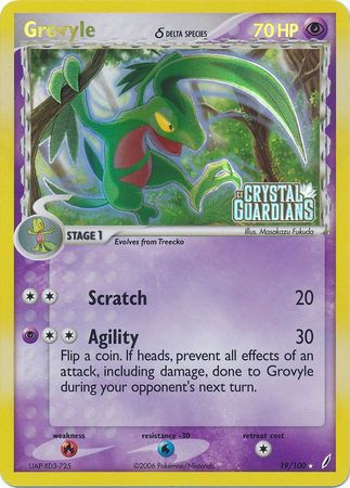Grovyle (19/100) (Delta Species) (Stamped) [EX: Crystal Guardians] | Jomio and Rueliete's Cards and Comics