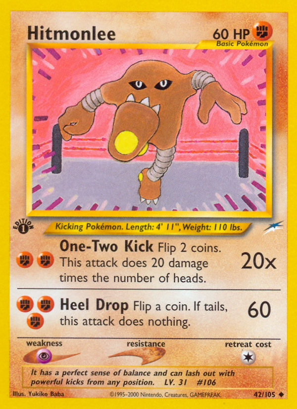 Hitmonlee (42/105) [Neo Destiny 1st Edition] | Jomio and Rueliete's Cards and Comics
