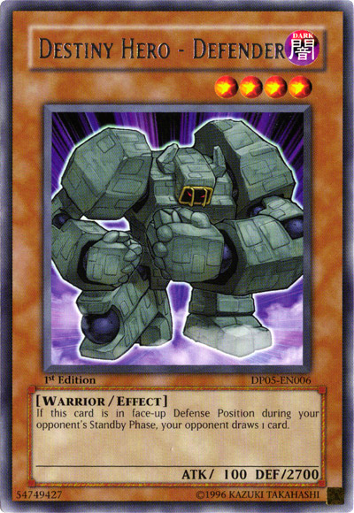 Destiny Hero - Defender [DP05-EN006] Rare | Jomio and Rueliete's Cards and Comics
