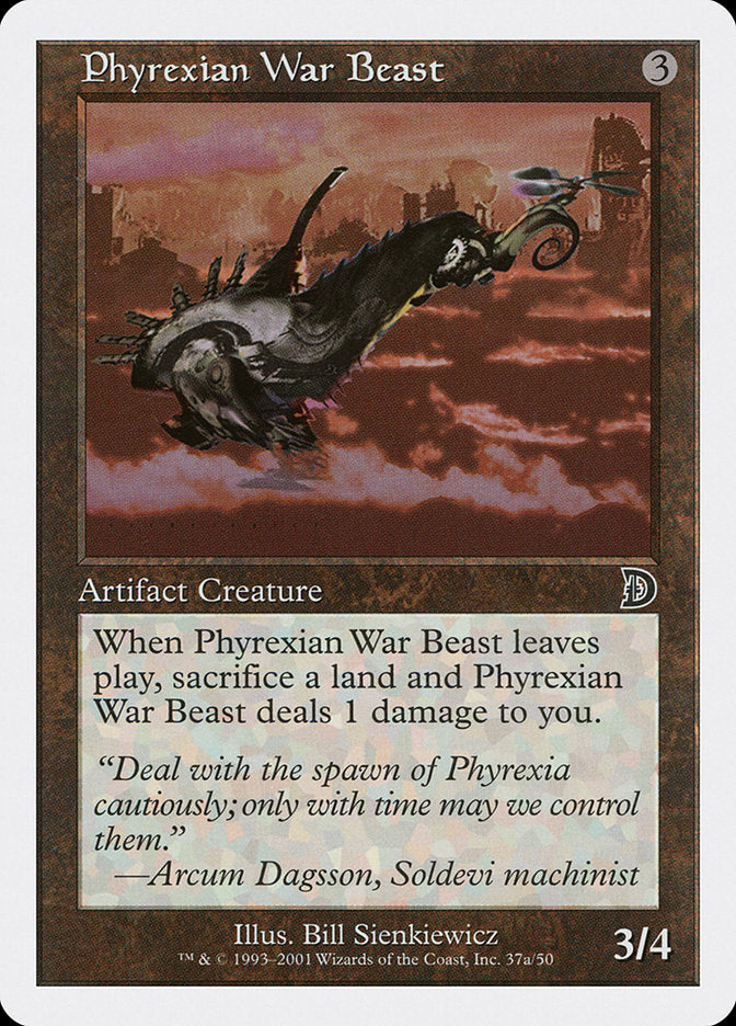 Phyrexian War Beast (Signature on Left) [Deckmasters] | Jomio and Rueliete's Cards and Comics