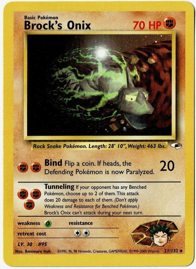 Brock's Onix (21/132) [Gym Heroes Unlimited] | Jomio and Rueliete's Cards and Comics