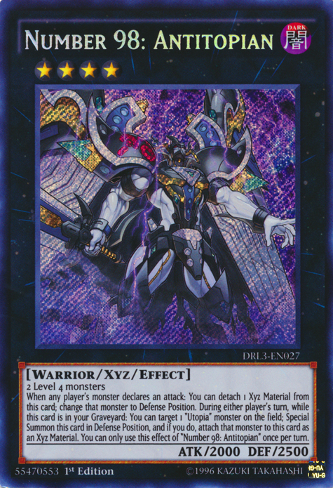 Number 98: Antitopian [DRL3-EN027] Secret Rare | Jomio and Rueliete's Cards and Comics