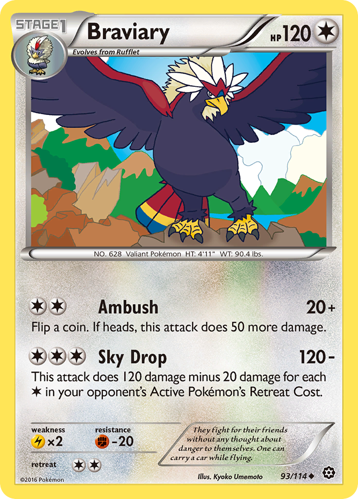 Braviary (93/114) [XY: Steam Siege] | Jomio and Rueliete's Cards and Comics