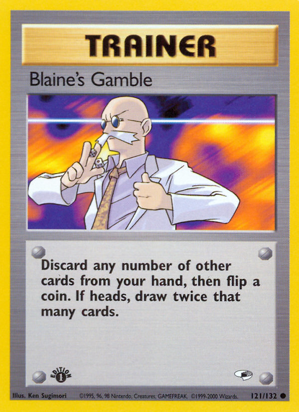Blaine's Gamble (121/132) [Gym Heroes 1st Edition] | Jomio and Rueliete's Cards and Comics