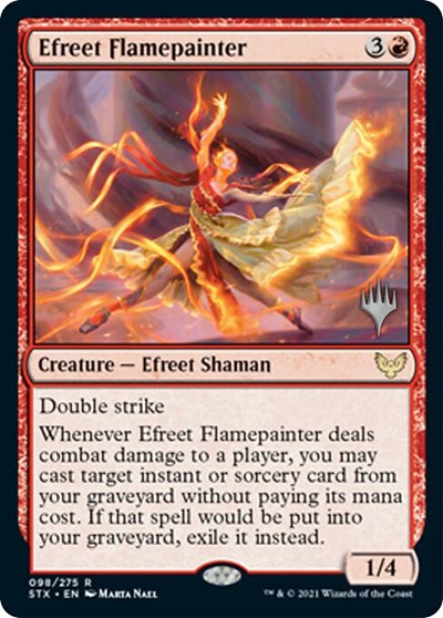 Efreet Flamepainter (Promo Pack) [Strixhaven: School of Mages Promos] | Jomio and Rueliete's Cards and Comics