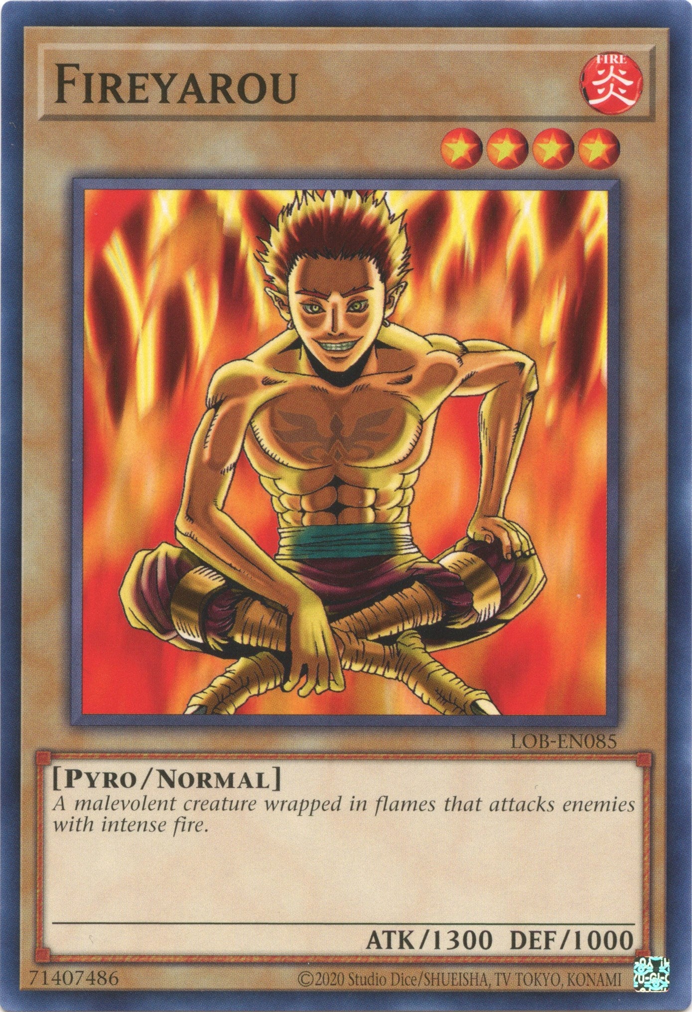Fireyarou (25th Anniversary) [LOB-EN085] Common | Jomio and Rueliete's Cards and Comics