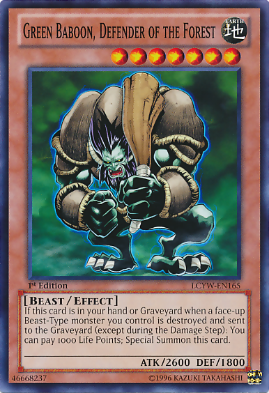 Green Baboon, Defender of the Forest [LCYW-EN165] Common | Jomio and Rueliete's Cards and Comics