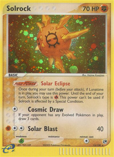 Solrock (13/100) [EX: Sandstorm] | Jomio and Rueliete's Cards and Comics