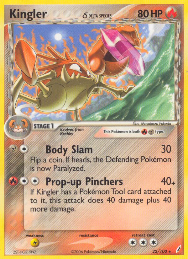 Kingler (22/100) (Delta Species) [EX: Crystal Guardians] | Jomio and Rueliete's Cards and Comics