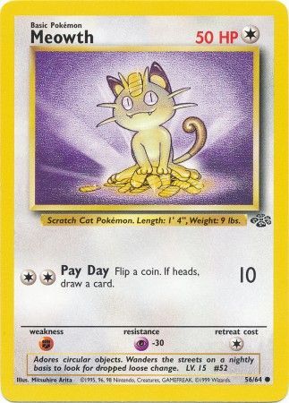Meowth (56/64) [Jungle Unlimited] | Jomio and Rueliete's Cards and Comics