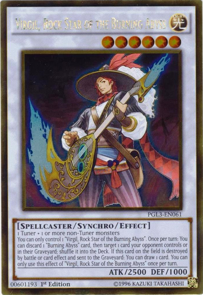 Virgil, Rock Star of the Burning Abyss [PGL3-EN061] Gold Rare | Jomio and Rueliete's Cards and Comics