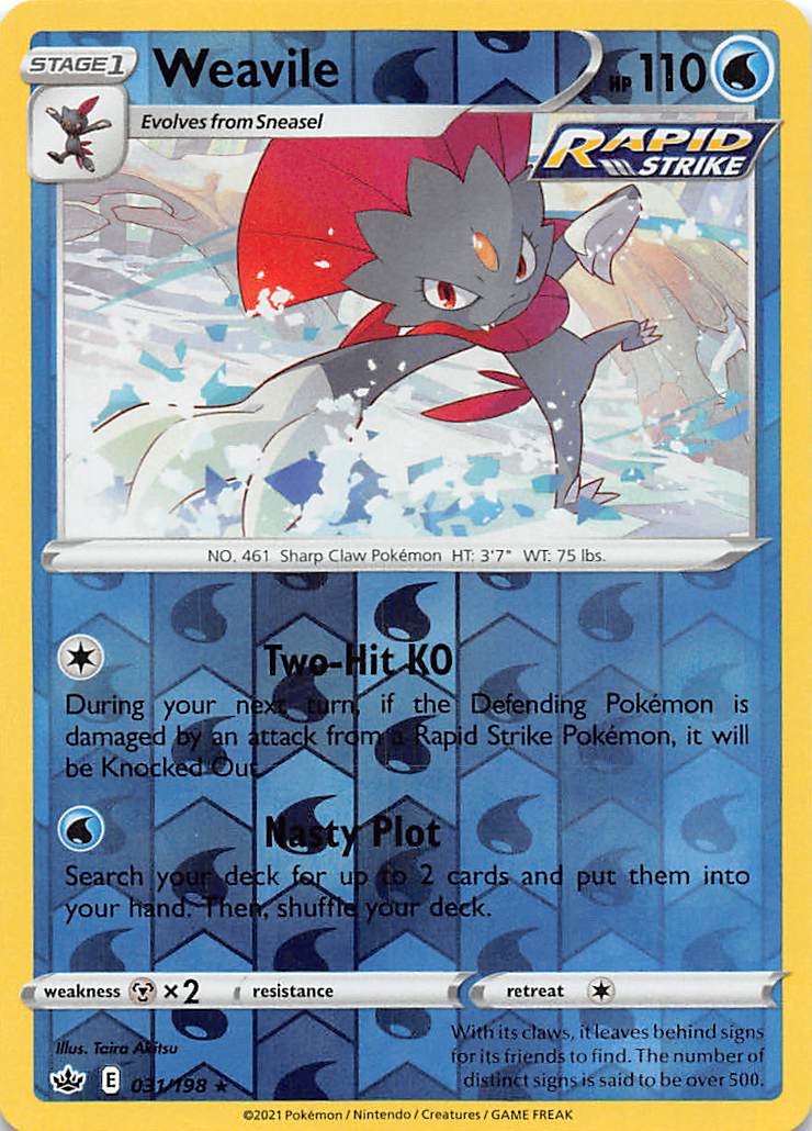 Weavile (031/198) [Sword & Shield: Chilling Reign] | Jomio and Rueliete's Cards and Comics