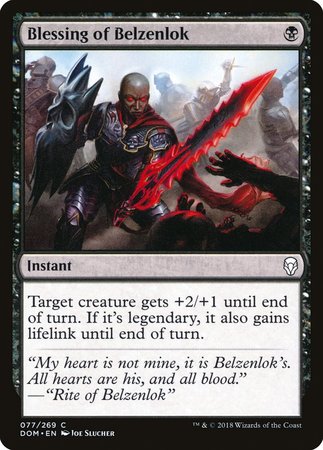 Blessing of Belzenlok [Dominaria] | Jomio and Rueliete's Cards and Comics