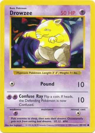 Drowzee (49/102) [Base Set Shadowless Unlimited] | Jomio and Rueliete's Cards and Comics