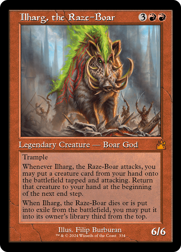 Ilharg, the Raze-Boar (Retro Frame) [Ravnica Remastered] | Jomio and Rueliete's Cards and Comics