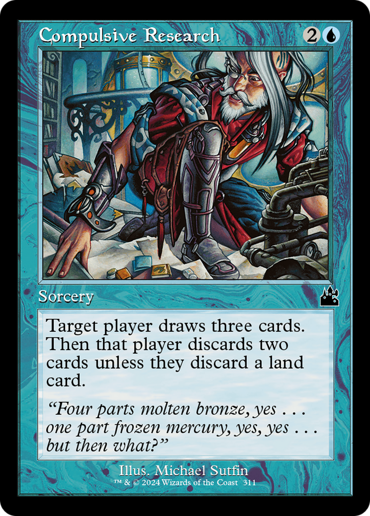 Compulsive Research (Retro Frame) [Ravnica Remastered] | Jomio and Rueliete's Cards and Comics