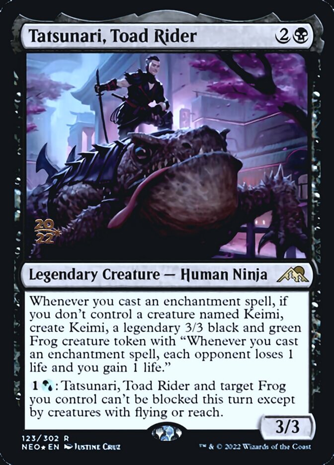 Tatsunari, Toad Rider [Kamigawa: Neon Dynasty Prerelease Promos] | Jomio and Rueliete's Cards and Comics