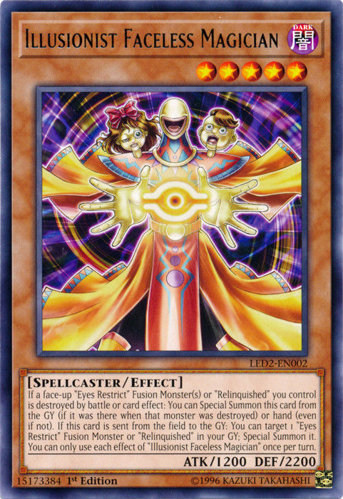 Illusionist Faceless Magician [LED2-EN002] Rare | Jomio and Rueliete's Cards and Comics