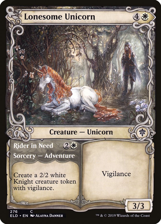 Lonesome Unicorn // Rider in Need (Showcase) [Throne of Eldraine] | Jomio and Rueliete's Cards and Comics