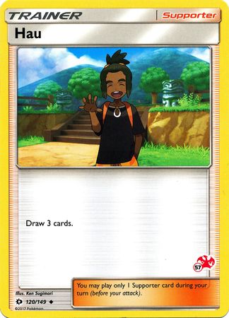 Hau (120/149) (Charizard Stamp #57) [Battle Academy 2020] | Jomio and Rueliete's Cards and Comics