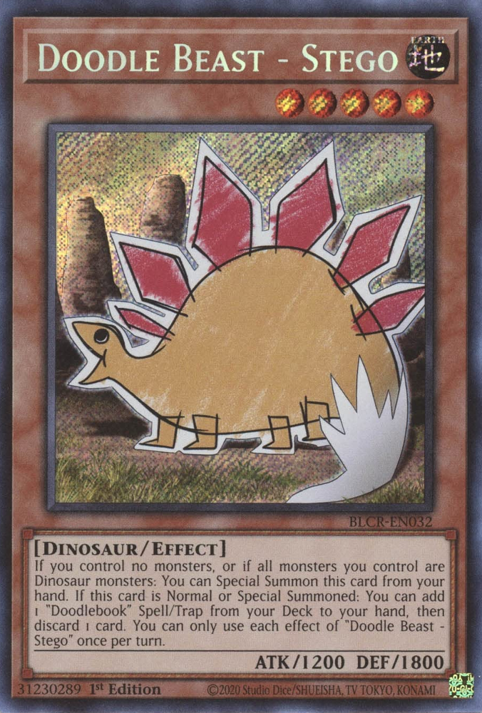 Doodle Beast - Stego [BLCR-EN032] Secret Rare | Jomio and Rueliete's Cards and Comics
