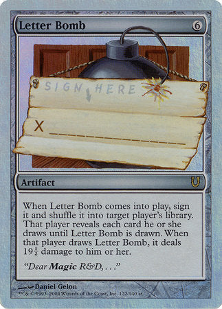 Letter Bomb (Alternate Foil) [Unhinged] | Jomio and Rueliete's Cards and Comics