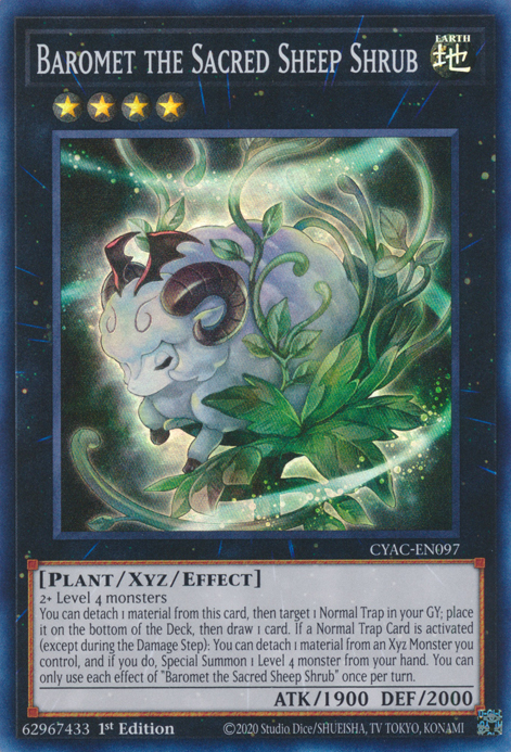 Baromet the Sacred Sheep Shrub [CYAC-EN097] Super Rare | Jomio and Rueliete's Cards and Comics