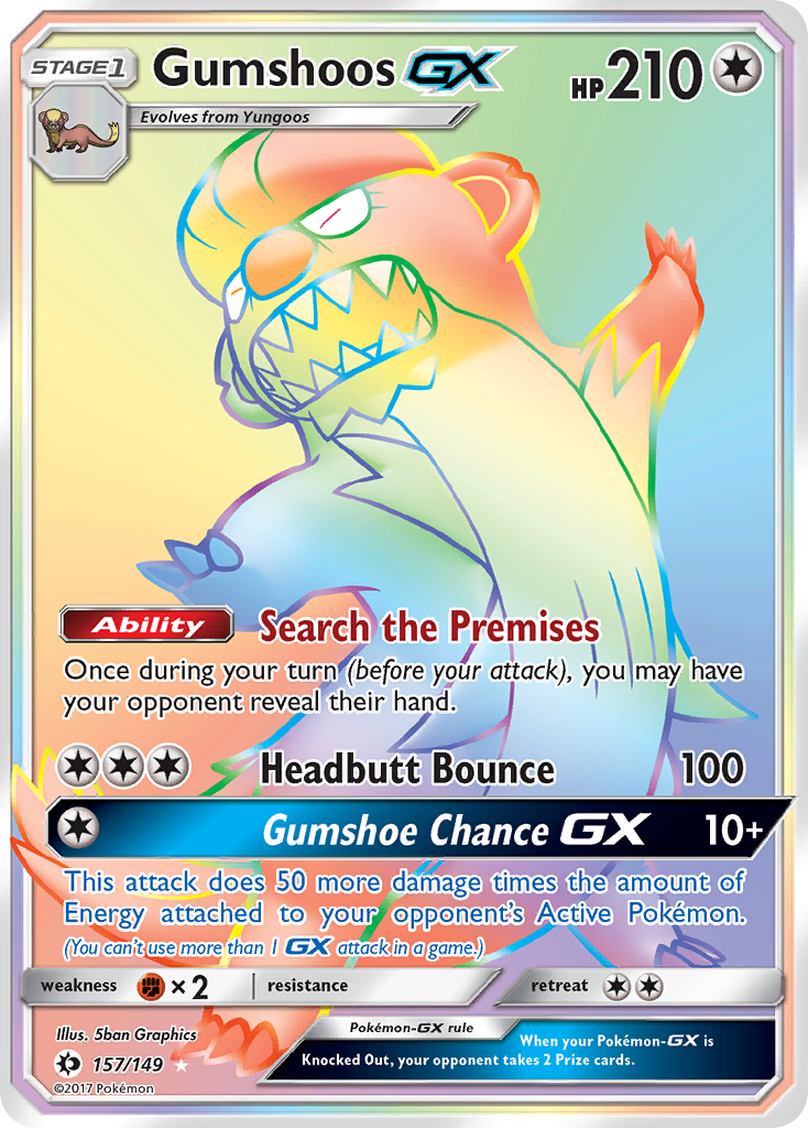 Gumshoos GX (157/149) [Sun & Moon: Base Set] | Jomio and Rueliete's Cards and Comics
