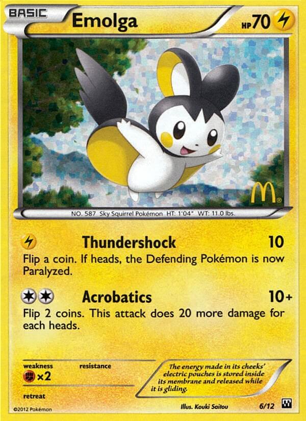 Emolga (6/12) [McDonald's Promos: 2012 Collection] | Jomio and Rueliete's Cards and Comics