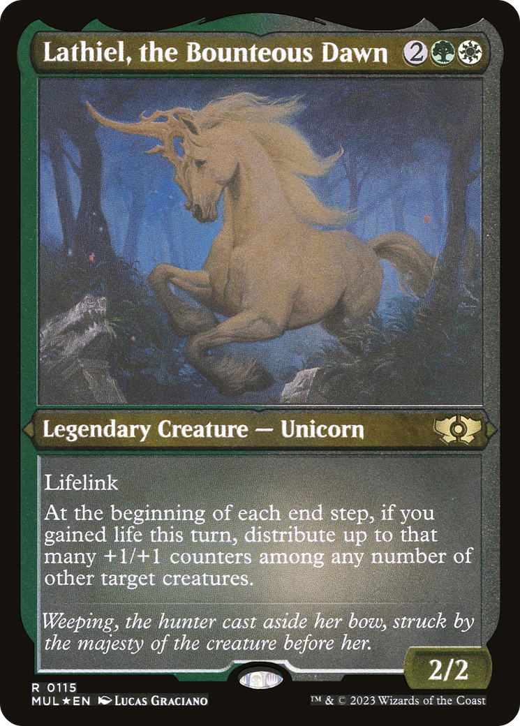 Lathiel, the Bounteous Dawn (Foil Etched) [Multiverse Legends] | Jomio and Rueliete's Cards and Comics