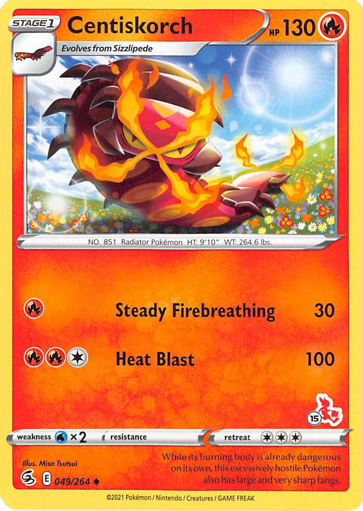 Centiskorch (49/264) (Cinderace Stamp #15) [Battle Academy 2022] | Jomio and Rueliete's Cards and Comics